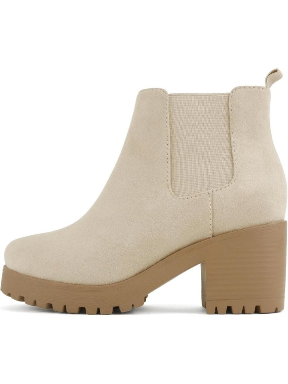 Stylish Ankle Boots with Lug Sole, Elastic Gore, and Chunky Heel - Trendy